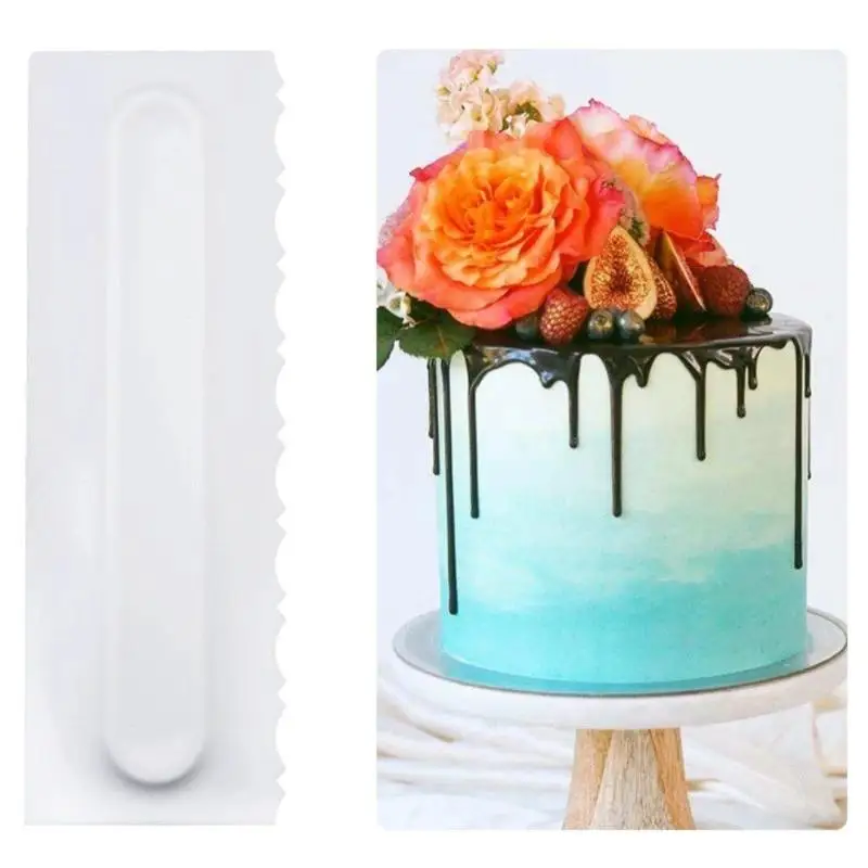 4 Pcs Non-slip Cake Decorating Comb Food Safe Cream Scraper Spatula for DIY Birthday Wedding Cake Decoration - Image 4